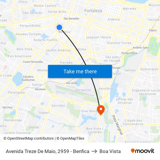Avenida Treze De Maio, 2959 - Benfica to Boa Vista map
