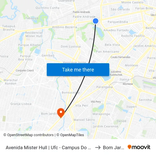 Avenida Mister Hull | Ufc - Campus Do Pici - Pici to Bom Jardim map
