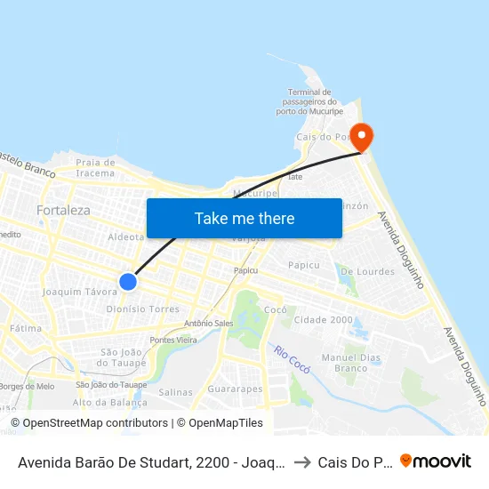 Avenida Barão De Studart, 2200 - Joaquim Távora to Cais Do Porto map