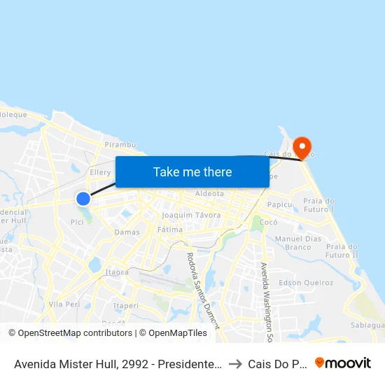 Avenida Mister Hull, 2992 - Presidente Kennedy to Cais Do Porto map