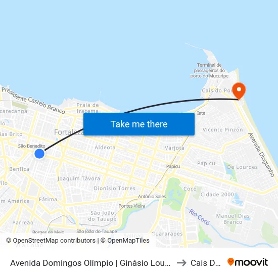 Avenida Domingos Olímpio | Ginásio Lourenço Filho - José Bonifácio to Cais Do Porto map