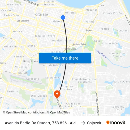 Avenida Barão De Studart, 758-826 - Aldeota to Cajazeiras map