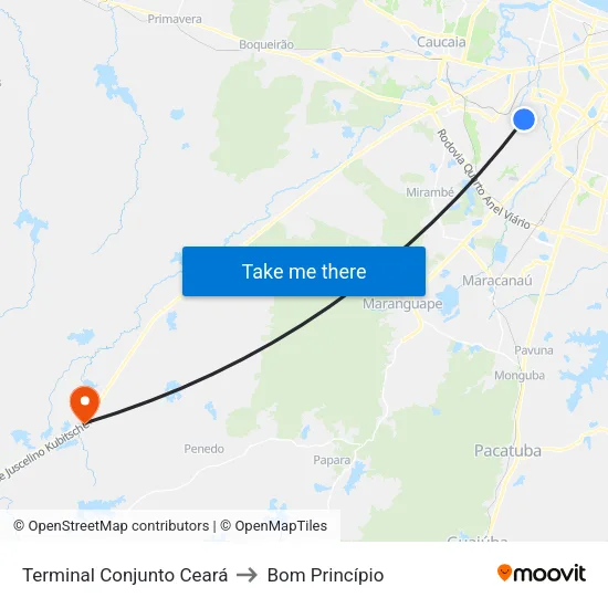 Terminal Conjunto Ceará to Bom Princípio map