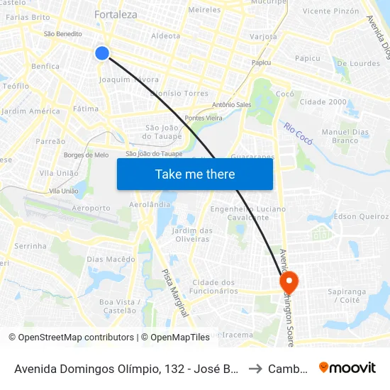 Avenida Domingos Olímpio, 132 - José Bonifácio to Cambeba map