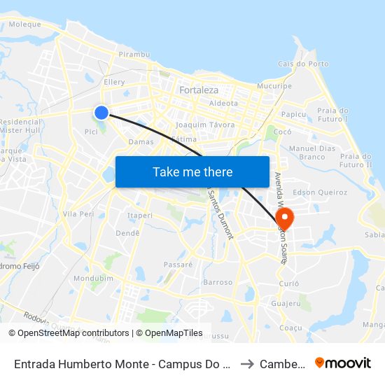Entrada Humberto Monte - Campus Do Pici to Cambeba map