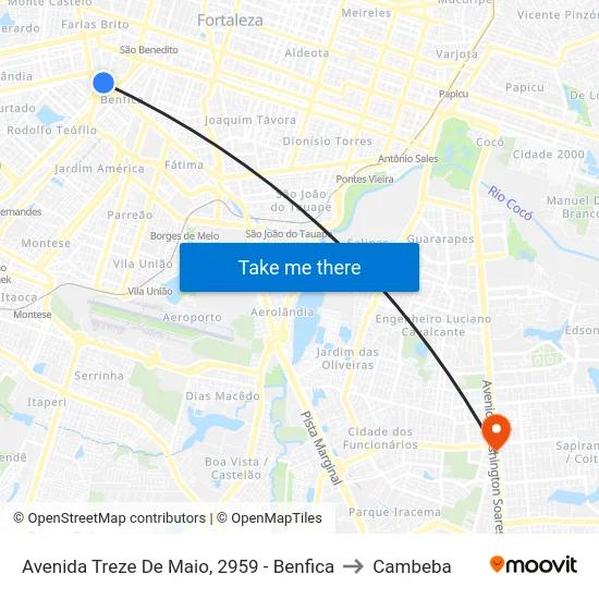 Avenida Treze De Maio, 2959 - Benfica to Cambeba map