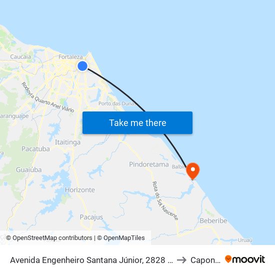 Avenida Engenheiro Santana Júnior, 2828 - Cocó to Caponga map