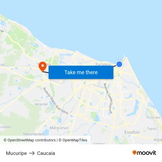 Mucuripe to Caucaia map