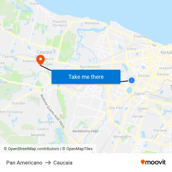 Pan Americano to Caucaia map