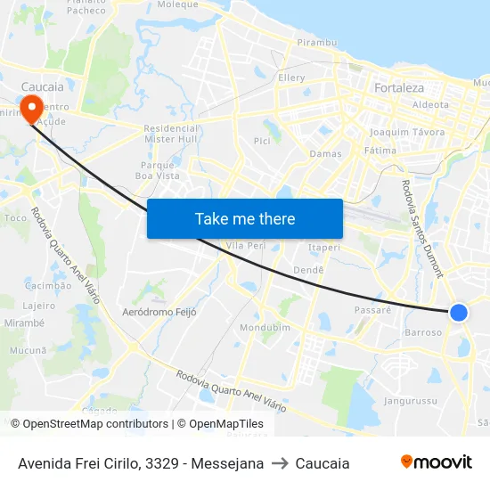 Avenida Frei Cirilo, 3329 - Messejana to Caucaia map