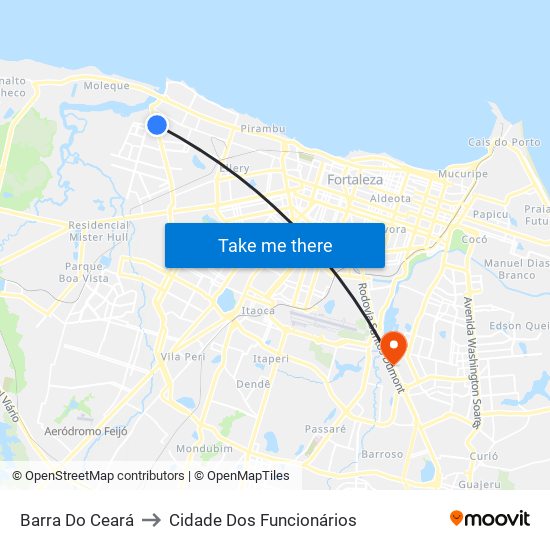 Barra Do Ceará to Cidade Dos Funcionários map