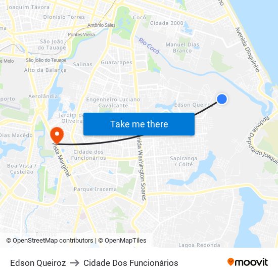 Edson Queiroz to Cidade Dos Funcionários map