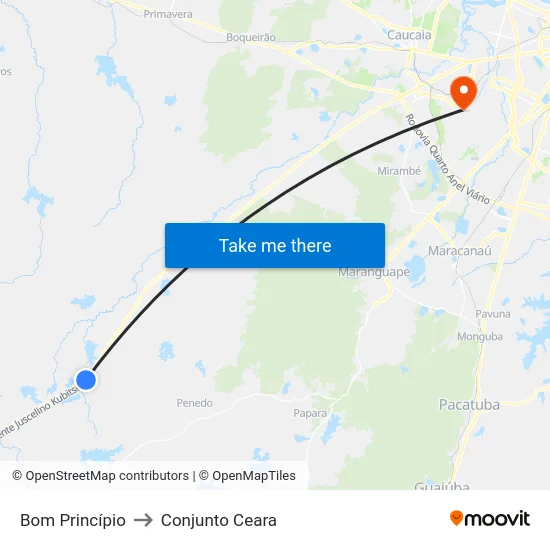 Bom Princípio to Conjunto Ceara map