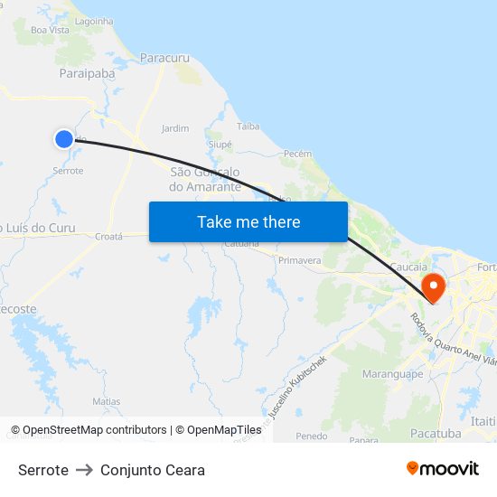 Serrote to Conjunto Ceara map