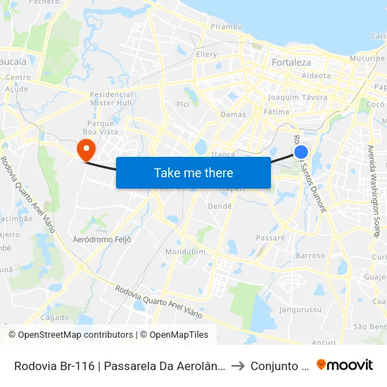 Rodovia Br-116 | Passarela Da Aerolândia - Aerolândia to Conjunto Ceara map