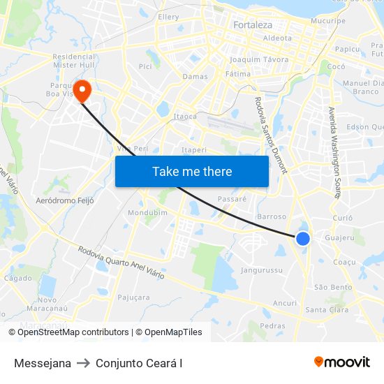 Messejana to Conjunto Ceará I map