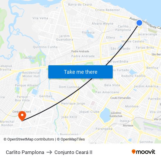 Carlito Pamplona to Conjunto Ceará II map