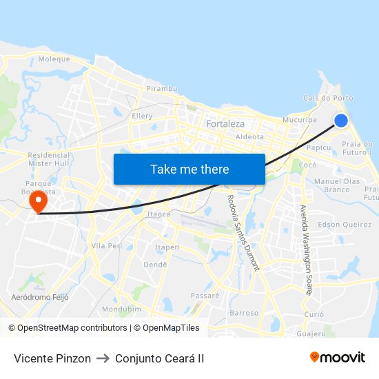 Vicente Pinzon to Conjunto Ceará II map
