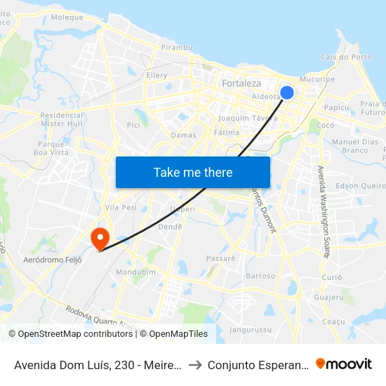 Avenida Dom Luís, 230 - Meireles to Conjunto Esperança map