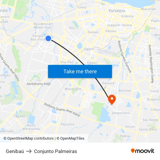 Genibaú to Conjunto Palmeiras map