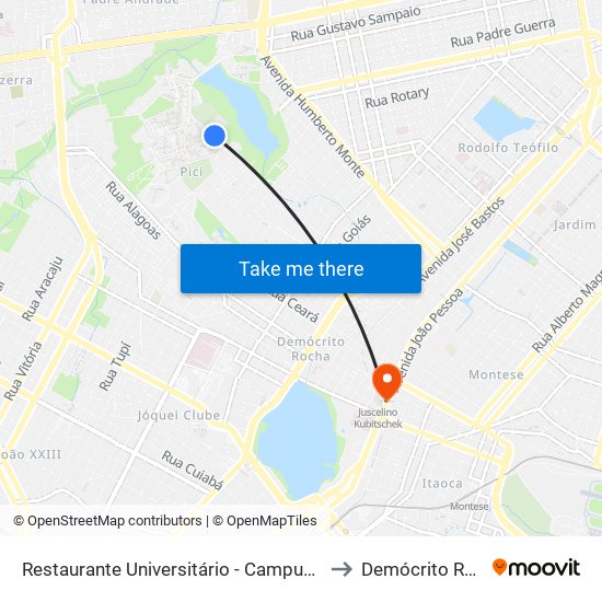 Restaurante Universitário - Campus Do Pici to Demócrito Rocha map
