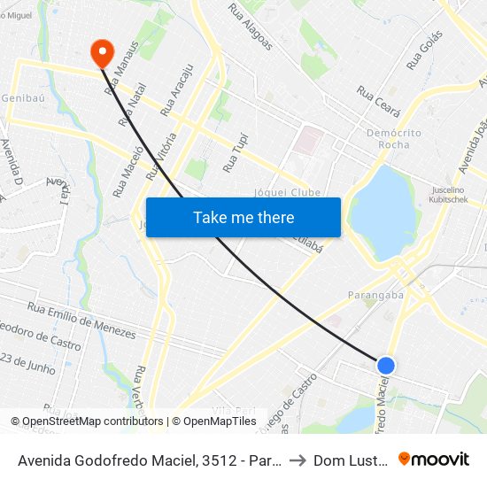Avenida Godofredo Maciel, 3512 - Parangaba to Dom Lustosa map