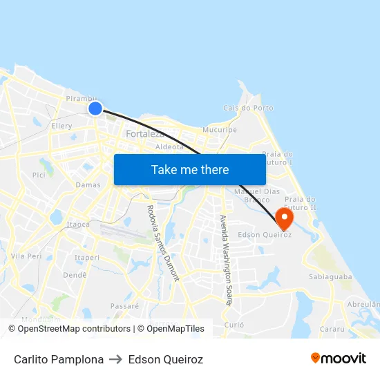 Carlito Pamplona to Edson Queiroz map