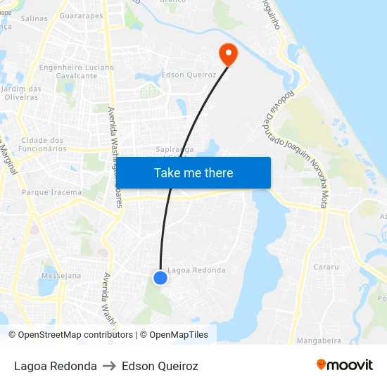 Lagoa Redonda to Edson Queiroz map