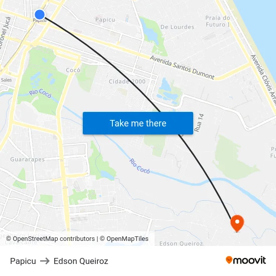 Papicu to Edson Queiroz map