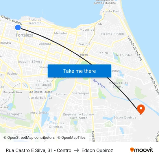 Rua Castro E Silva, 31 - Centro to Edson Queiroz map