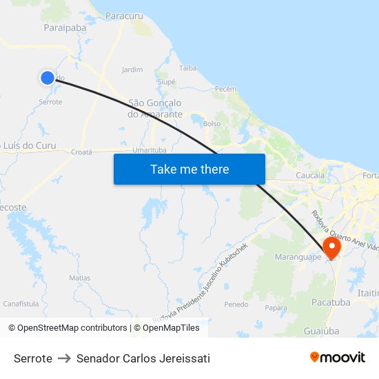 Serrote to Senador Carlos Jereissati map