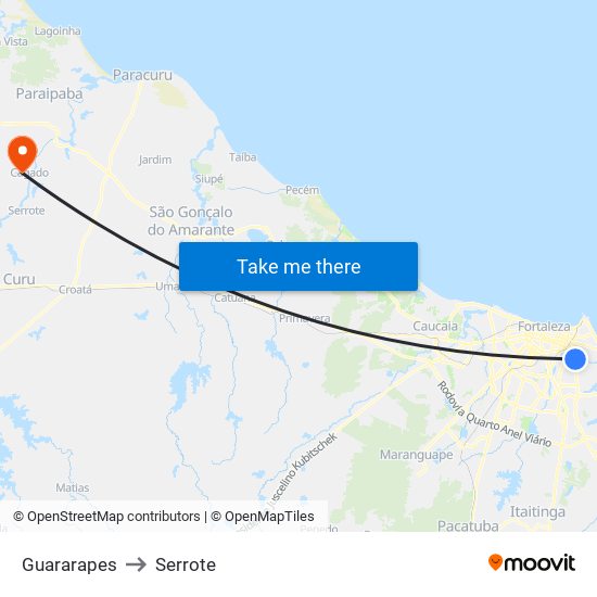 Guararapes to Serrote map