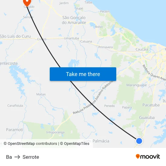 Ba to Serrote map