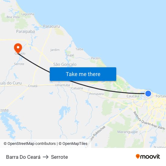 Barra Do Ceará to Serrote map