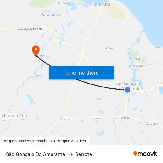 São Gonçalo Do Amarante to Serrote map