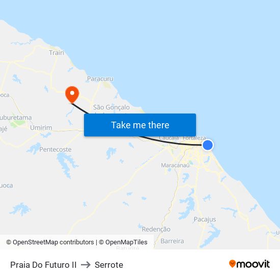 Praia Do Futuro II to Serrote map