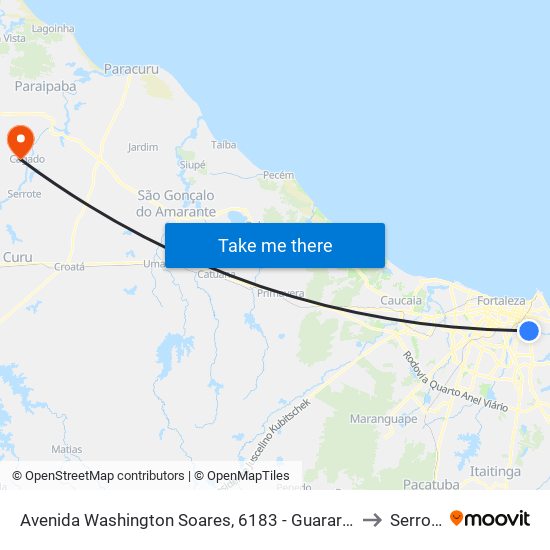 Avenida Washington Soares, 6183 - Guararapes to Serrote map