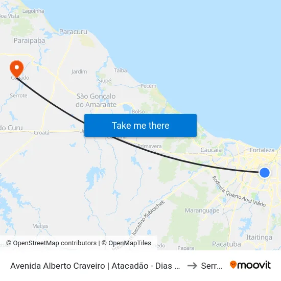 Avenida Alberto Craveiro | Atacadão - Dias Macedo to Serrote map
