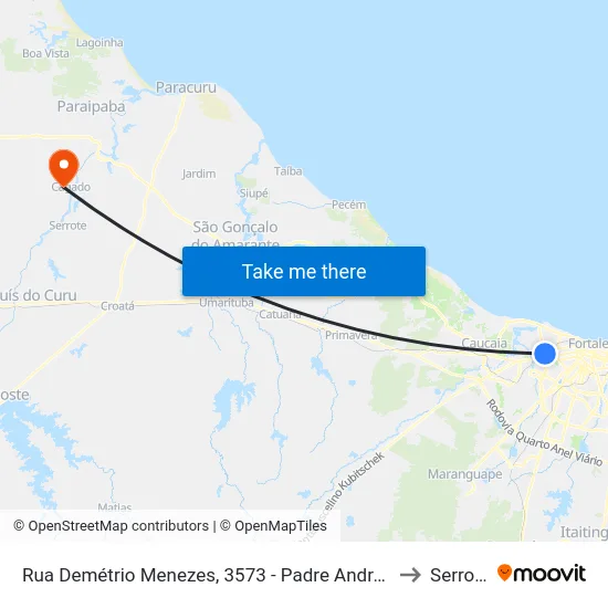 Rua Demétrio Menezes, 3573 - Padre Andrade to Serrote map
