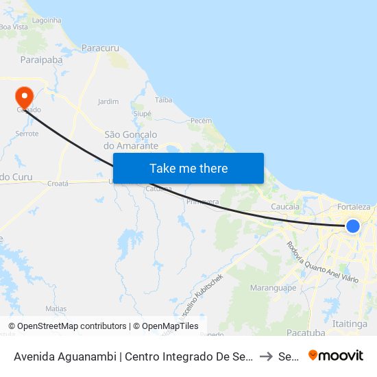 Avenida Aguanambi | Centro Integrado De Segurança Pública - Aeroporto to Serrote map