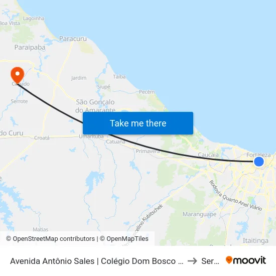 Avenida Antônio Sales | Colégio Dom Bosco - Joaquim Távora to Serrote map