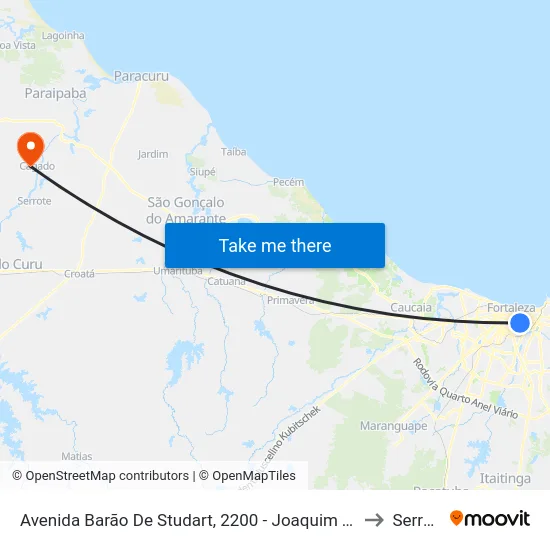 Avenida Barão De Studart, 2200 - Joaquim Távora to Serrote map