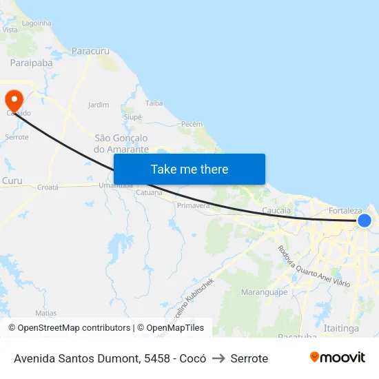 Avenida Santos Dumont, 5458 - Cocó to Serrote map