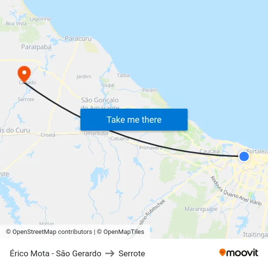 Érico Mota - São Gerardo to Serrote map