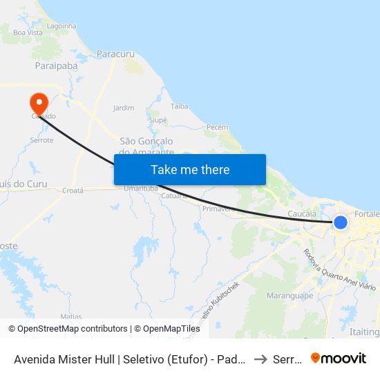 Avenida Mister Hull | Seletivo (Etufor) - Padre Andrade to Serrote map