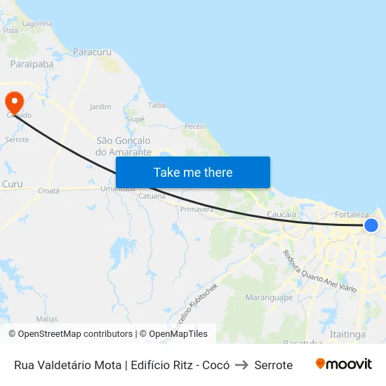 Rua Valdetário Mota | Edifício Ritz - Cocó to Serrote map