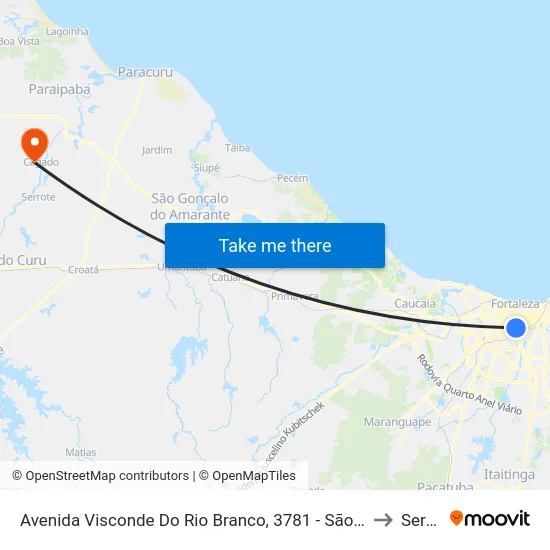 Avenida Visconde Do Rio Branco, 3781 - São João Do Tauape to Serrote map