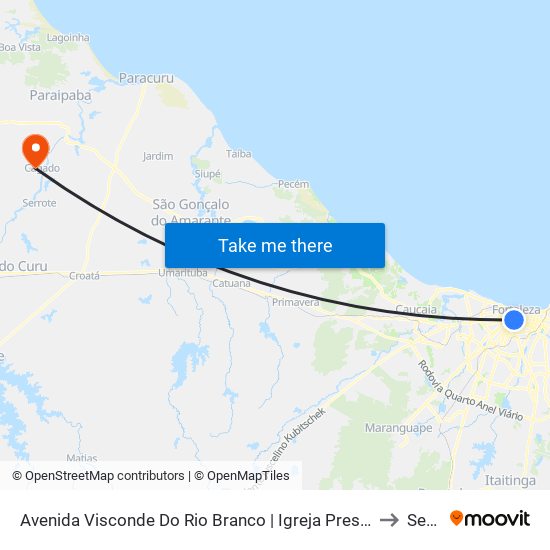 Avenida Visconde Do Rio Branco | Igreja Presbiteriana De Fortaleza - Centro to Serrote map
