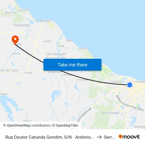Rua Doutor Catunda Gondim, S/N - Antônio Bezerra to Serrote map
