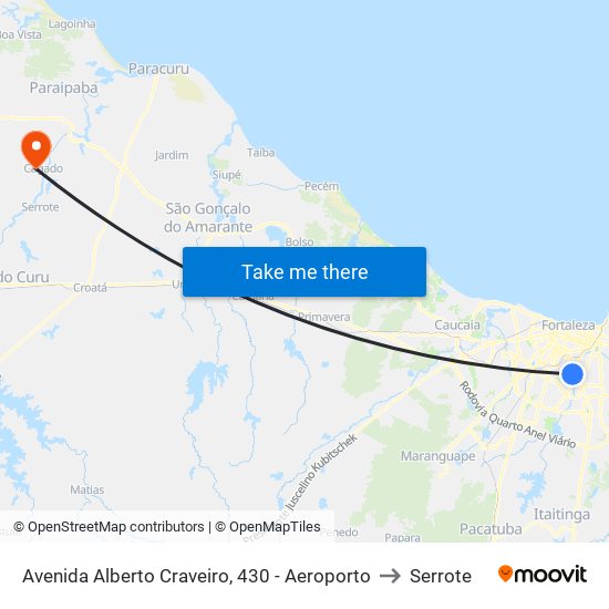 Avenida Alberto Craveiro, 430 - Aeroporto to Serrote map